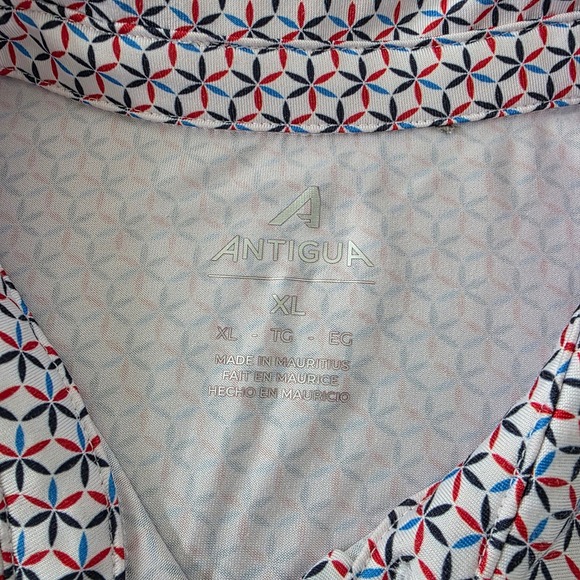 Antigua Mens Chicago Cubs Golf Polo Shirt XL Geometric Print Embroidered Logo - Picture 4 of 9